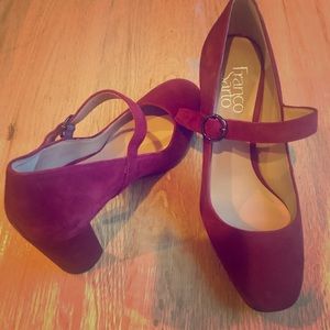 Suede Mary Jane pumps